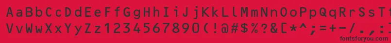 フォントOcrB10pitchbt – 赤い背景に黒い文字