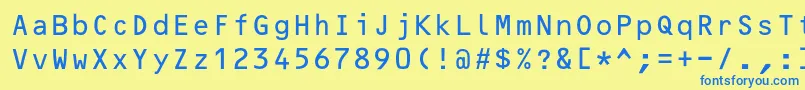 OcrB10pitchbt Font – Blue Fonts on Yellow Background