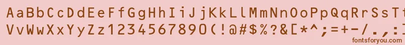 OcrB10pitchbt Font – Brown Fonts on Pink Background