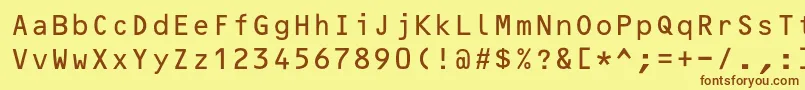 OcrB10pitchbt Font – Brown Fonts on Yellow Background