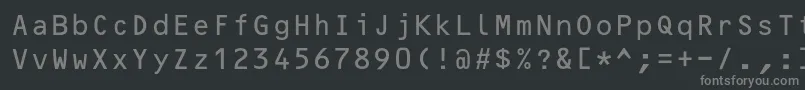 フォントOcrB10pitchbt – 黒い背景に灰色の文字