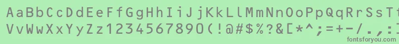 フォントOcrB10pitchbt – 緑の背景に灰色の文字