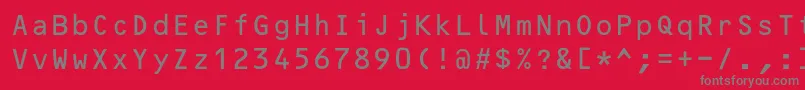 フォントOcrB10pitchbt – 赤い背景に灰色の文字