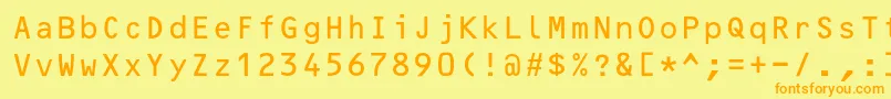 OcrB10pitchbt Font – Orange Fonts on Yellow Background