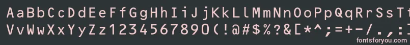フォントOcrB10pitchbt – 黒い背景にピンクのフォント