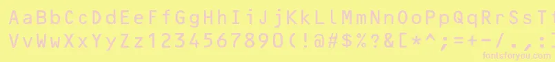 OcrB10pitchbt Font – Pink Fonts on Yellow Background