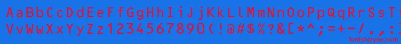 OcrB10pitchbt Font – Red Fonts on Blue Background