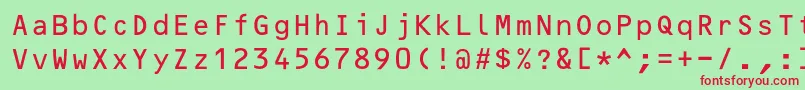 OcrB10pitchbt Font – Red Fonts on Green Background