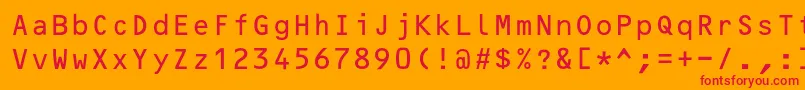 Шрифт OcrB10pitchbt – красные шрифты на оранжевом фоне
