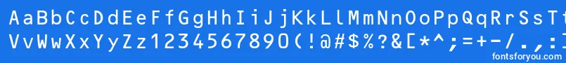 Шрифт OcrB10pitchbt – белые шрифты на синем фоне