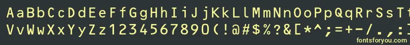 フォントOcrB10pitchbt – 黒い背景に黄色の文字