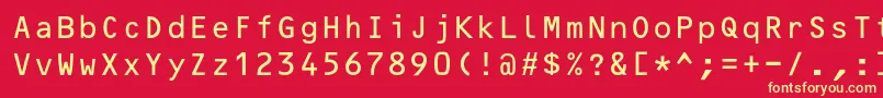 OcrB10pitchbt Font – Yellow Fonts on Red Background