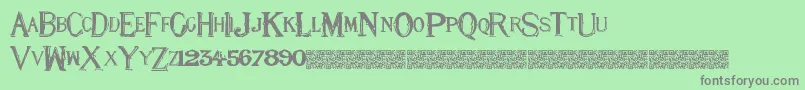 フォントEightnine – 緑の背景に灰色の文字