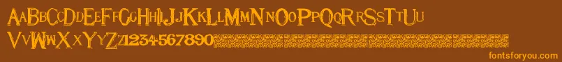 Eightnine Font – Orange Fonts on Brown Background