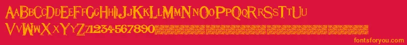 Eightnine Font – Orange Fonts on Red Background