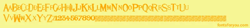 Eightnine Font – Orange Fonts on Yellow Background