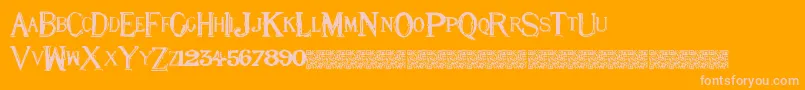 Eightnine Font – Pink Fonts on Orange Background