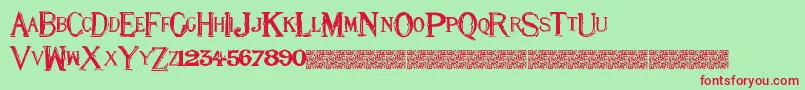 Eightnine Font – Red Fonts on Green Background