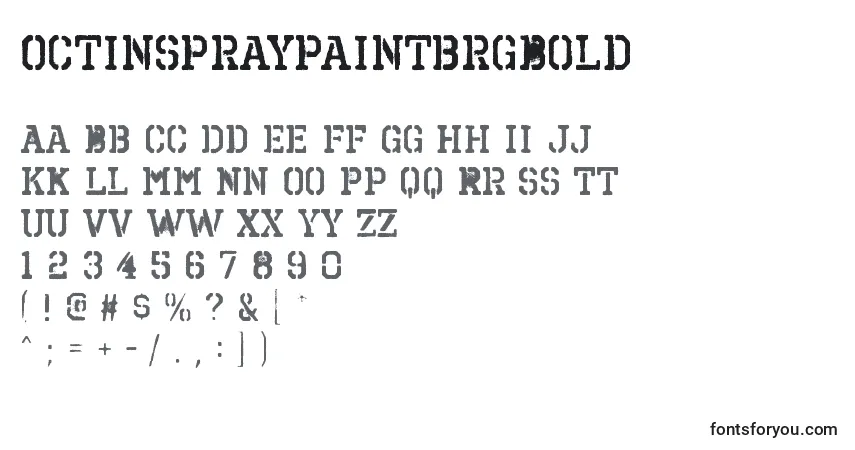 Czcionka OctinspraypaintbrgBold – alfabet, cyfry, specjalne znaki