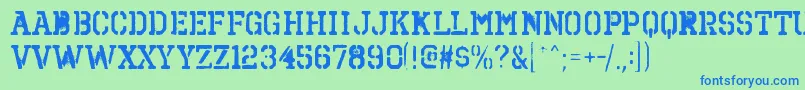 OctinspraypaintbrgBold Font – Blue Fonts on Green Background