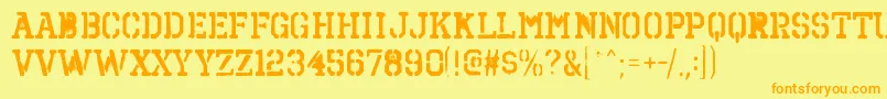 OctinspraypaintbrgBold Font – Orange Fonts on Yellow Background