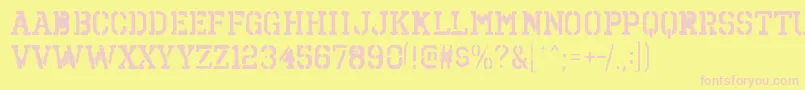 OctinspraypaintbrgBold Font – Pink Fonts on Yellow Background