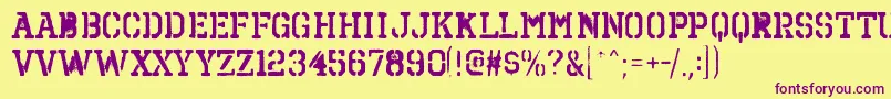 OctinspraypaintbrgBold Font – Purple Fonts on Yellow Background