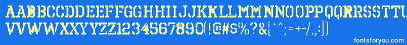 OctinspraypaintbrgBold Font – Yellow Fonts on Blue Background