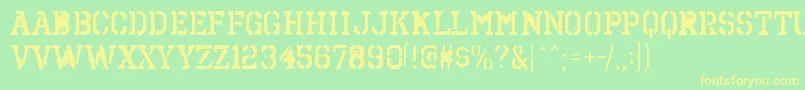 OctinspraypaintbrgBold Font – Yellow Fonts on Green Background