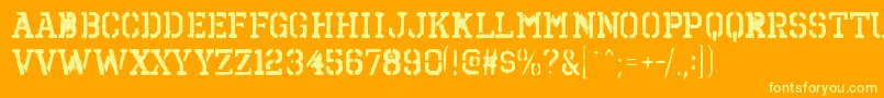 OctinspraypaintbrgBold Font – Yellow Fonts on Orange Background