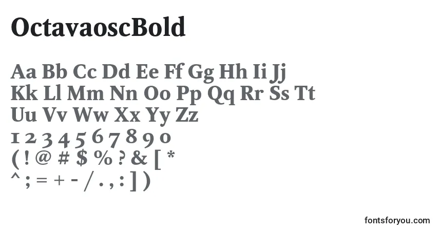 A fonte OctavaoscBold – alfabeto, números, caracteres especiais