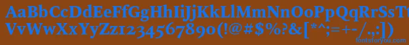 Подробнее о шрифте OctavaoscBold Шрифт OctavaoscBold – синие шрифты на коричневом фоне