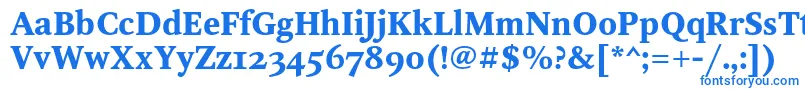 Czcionka OctavaoscBold – niebieskie czcionki na białym tle