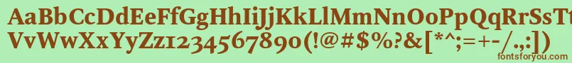 Czcionka OctavaoscBold – brązowe czcionki na zielonym tle