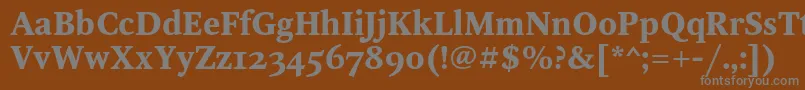 フォントOctavaoscBold – 茶色の背景に灰色の文字