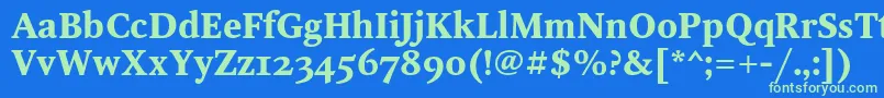 Czcionka OctavaoscBold – zielone czcionki na niebieskim tle