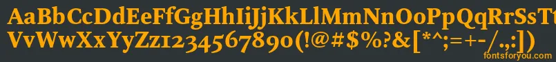 フォントOctavaoscBold – 黒い背景にオレンジの文字