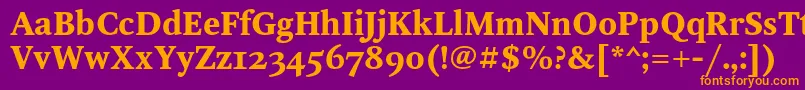フォントOctavaoscBold – 紫色の背景にオレンジのフォント