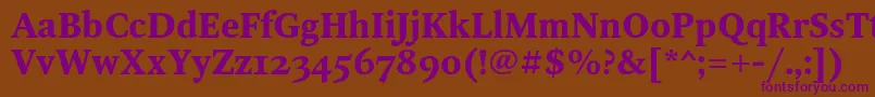 OctavaoscBold-Schriftart – Violette Schriften auf braunem Hintergrund
