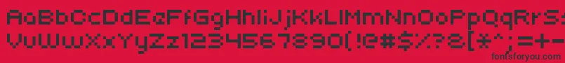 Uni0553 Font – Black Fonts on Red Background