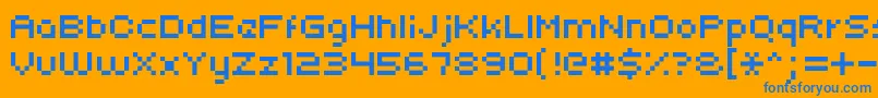 Uni0553 Font – Blue Fonts on Orange Background