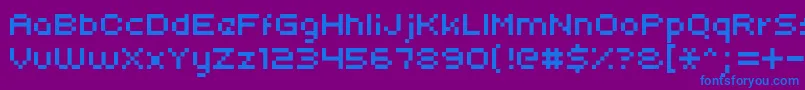 フォントUni0553 – 紫色の背景に青い文字