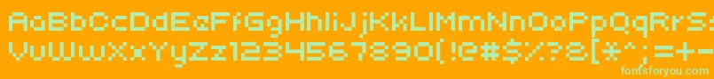 Uni0553 Font – Green Fonts on Orange Background