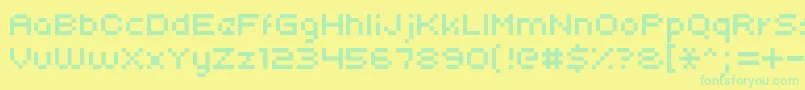 フォントUni0553 – 黄色い背景に緑の文字