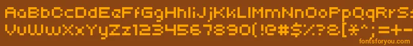 Uni0553 Font – Orange Fonts on Brown Background