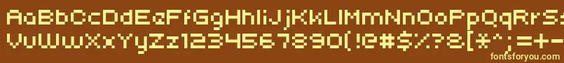 Uni0553 Font – Yellow Fonts on Brown Background