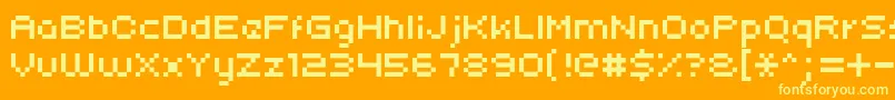 Uni0553 Font – Yellow Fonts on Orange Background