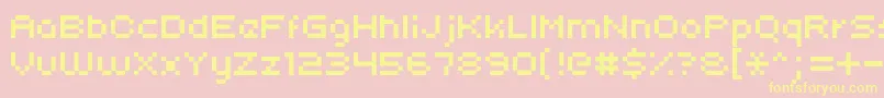 Uni0553 Font – Yellow Fonts on Pink Background