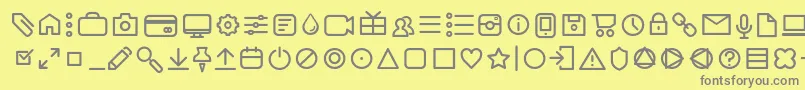 AristotelicaIconsLightTrial Font – Gray Fonts on Yellow Background