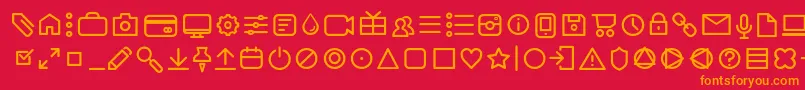 AristotelicaIconsLightTrial Font – Orange Fonts on Red Background